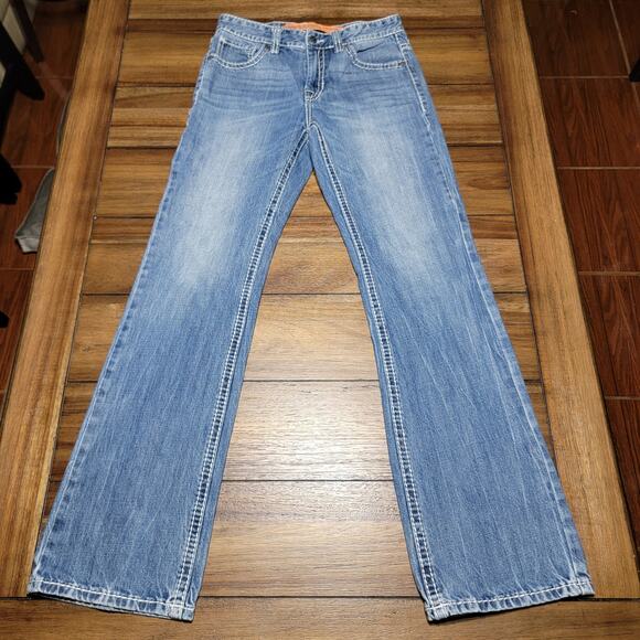 Rock & Roll Cowboy Denim Regular Fit Boot Cut Jeans - Size 16R - Picture 1 of 7